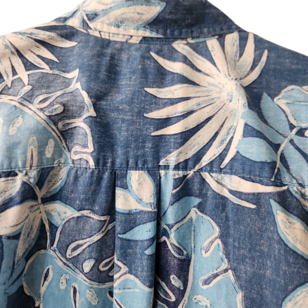 Cooke Street Honolulu Blue Hawaiian Short Sleeve Button Up Shirt Men's XL Beach - Picture 6 of 12